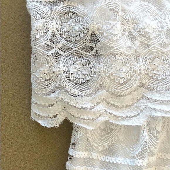 Charlotte Russe Lace Tank White Women’s Dress Medium M Scalloped Edge Lined - Picture 5 of 6